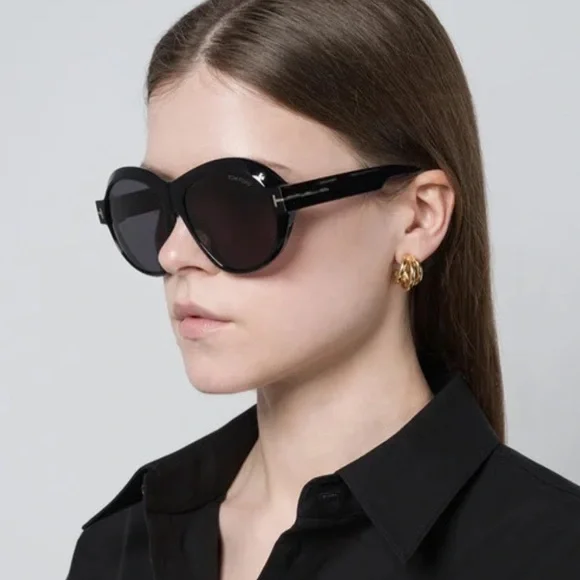Tom Ford Sunglasses, New 265 Tom Ford Sunglasses Cassius Brown Tortoise Yellow Wrap Visor  main image 4